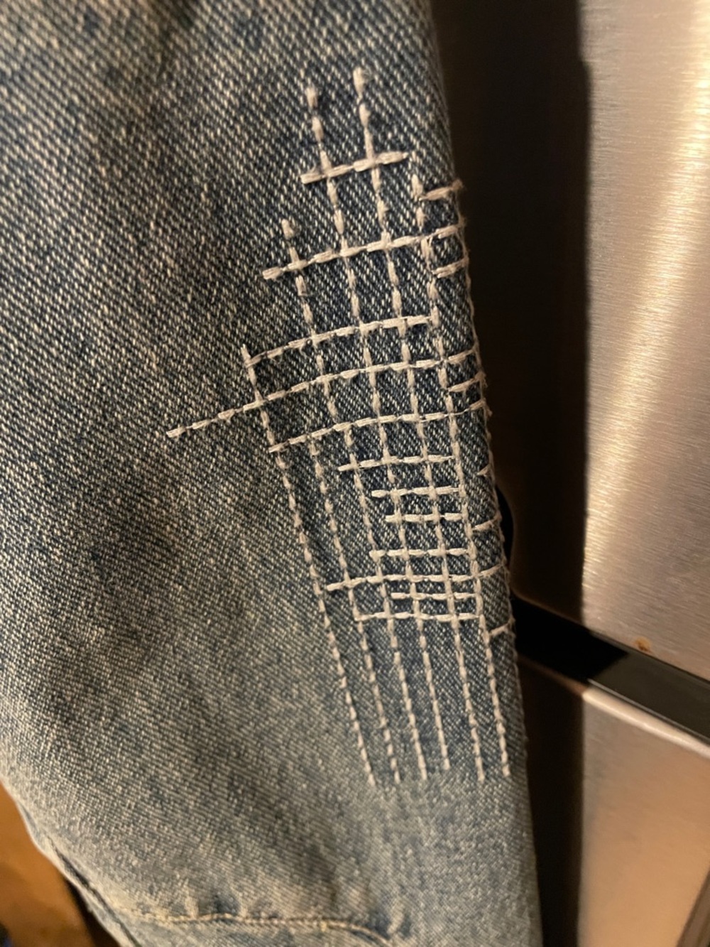 Tasha Polizzi Blue Denim Jacket with Contrast Stitching - Picture 4 of 7